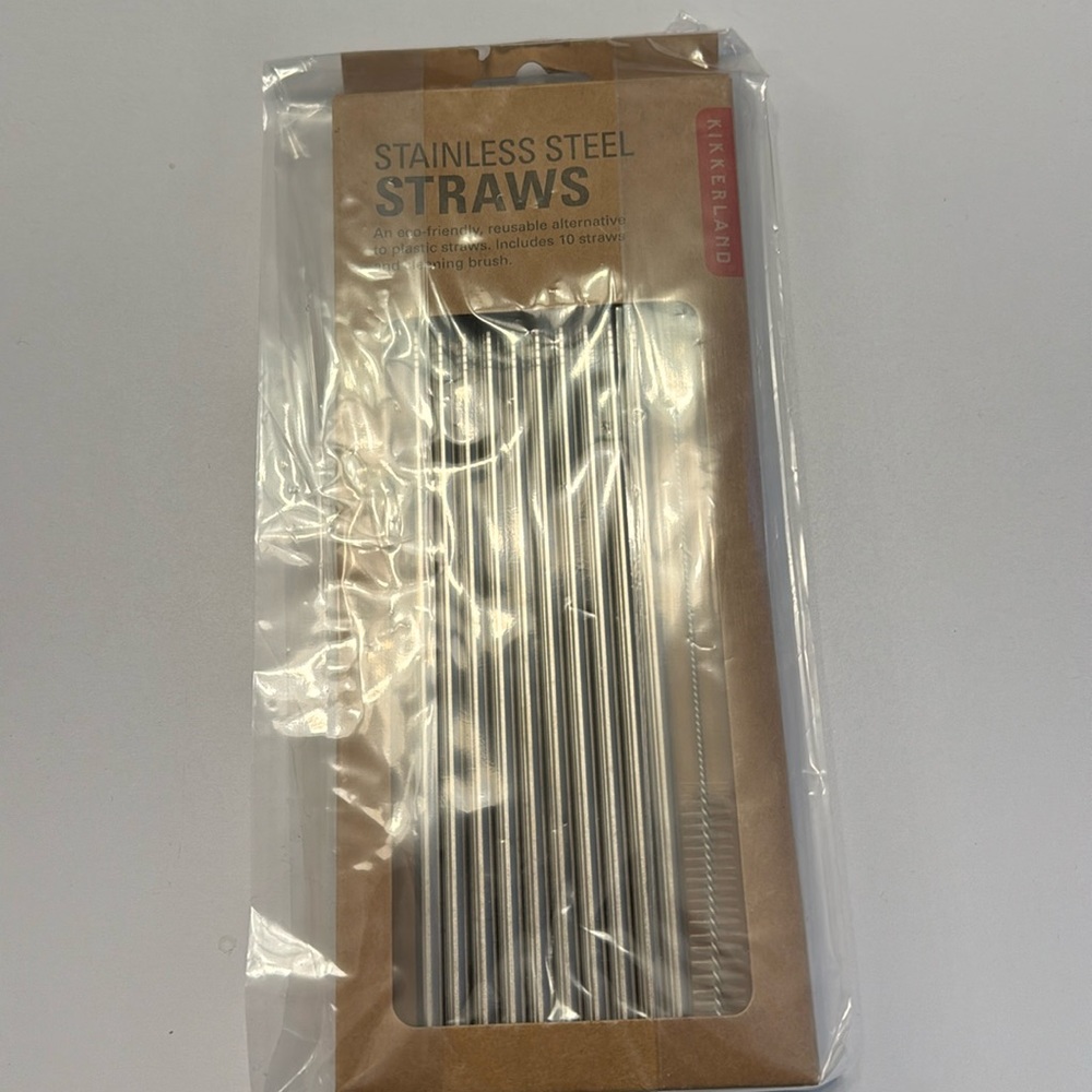 NWOT stainless steel straws - reusable